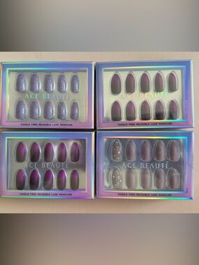 Ace Beaute Luxe Manicure Kits (Press on Nails) 4 Sets Brand New